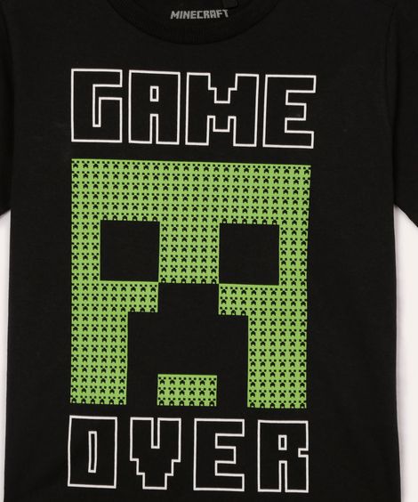 conjunto de algodão infantil minecraft preto