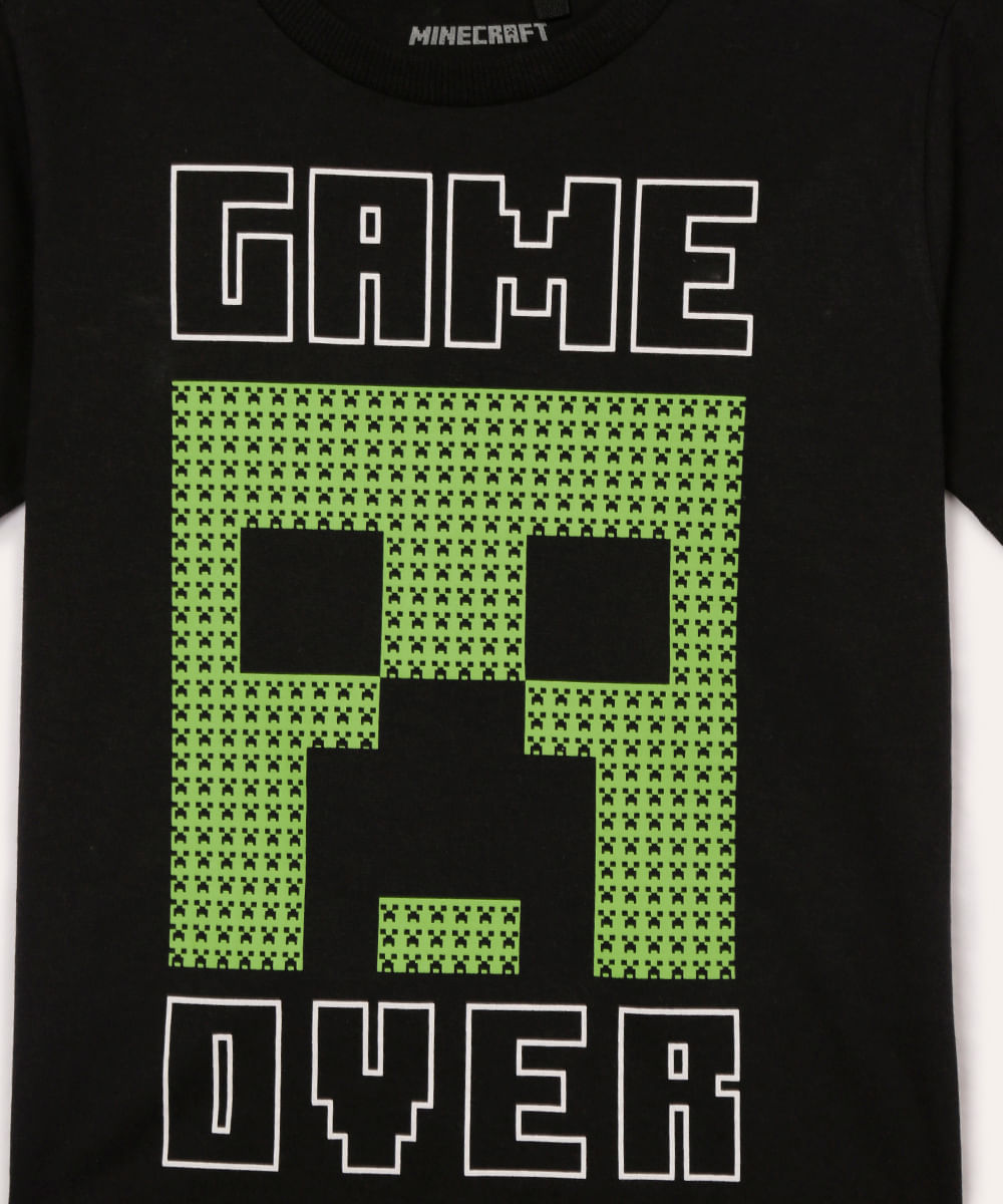 conjunto de algodão infantil minecraft preto