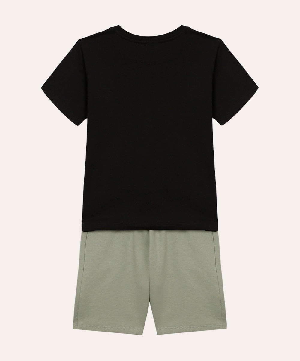 conjunto de algodão infantil minecraft preto