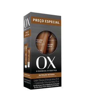 OX Cosmeticos Nutrição intensa Kit Shampoo 375ml Condicionador 170ml