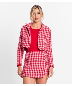 Casaco Feminino Em Tweed Glow Endless Vermelho