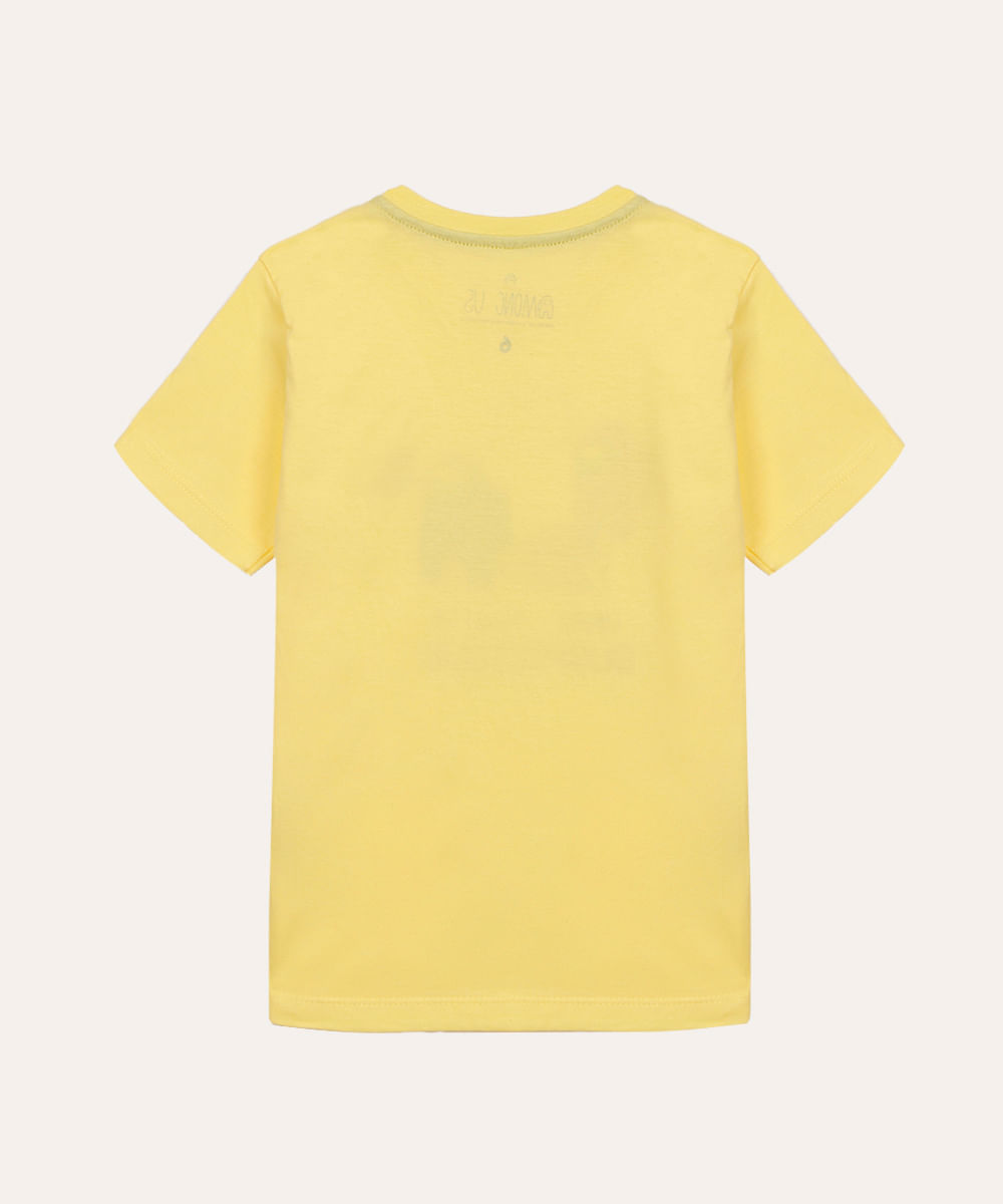camiseta de algodão infantil among us manga curta amarelo
