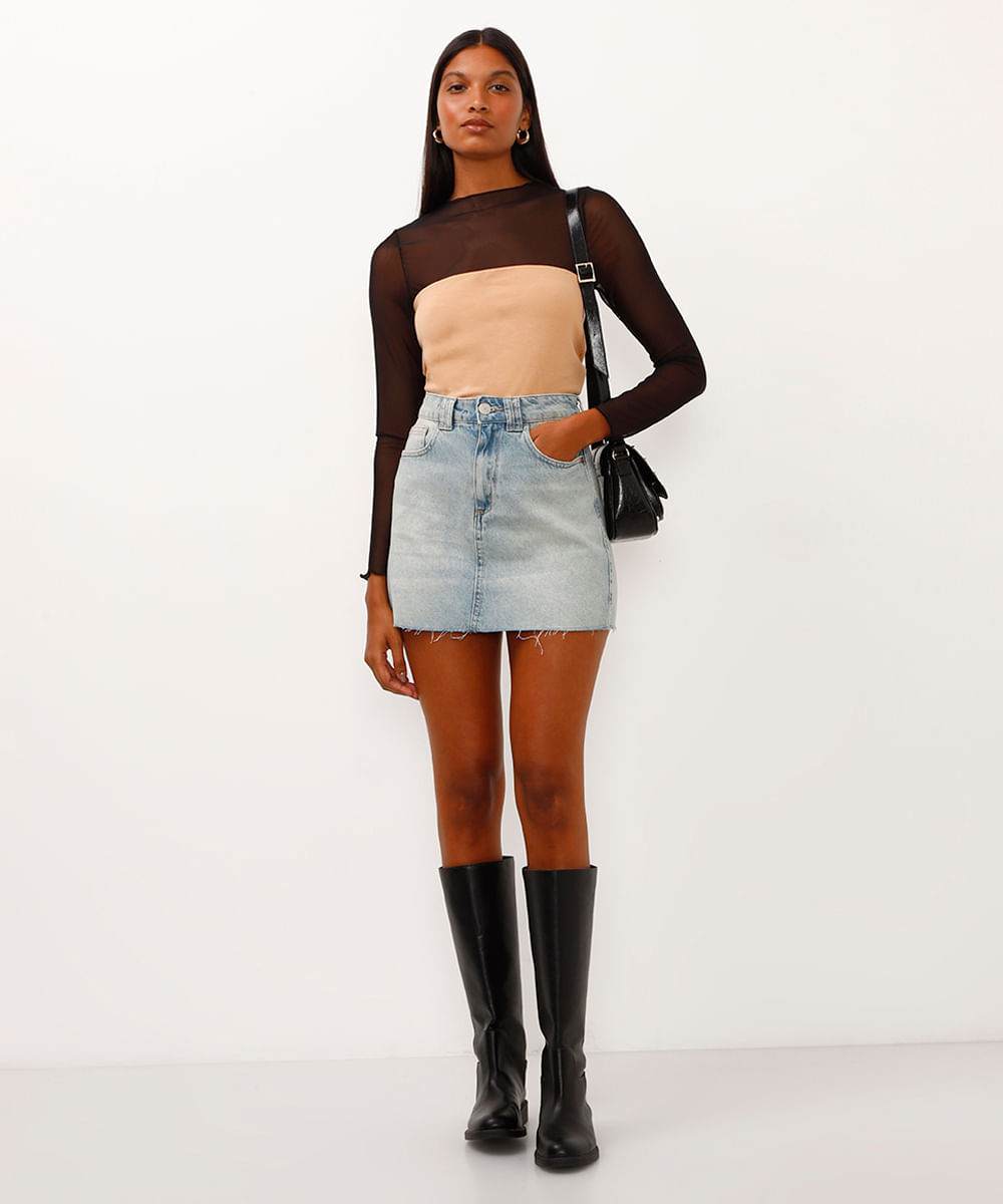 blusa de viscose sem alça bege