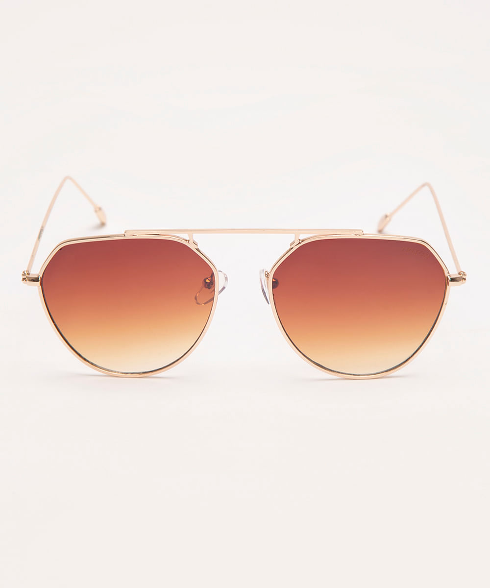 óculos de sol unissex oval triton dourado