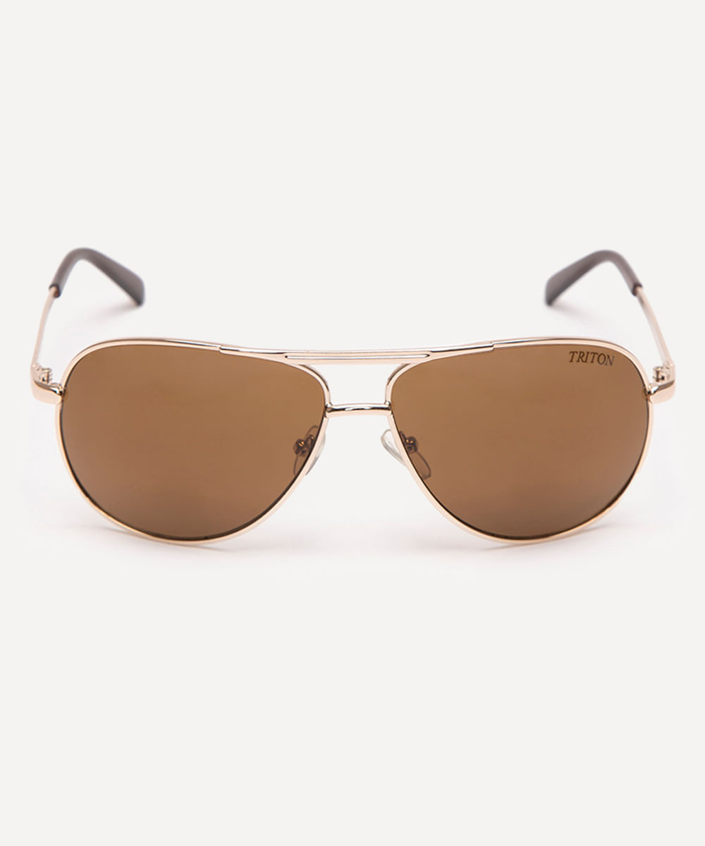 óculos de sol aviador triton dourado