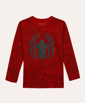 camiseta infantil homem aranha vermelho