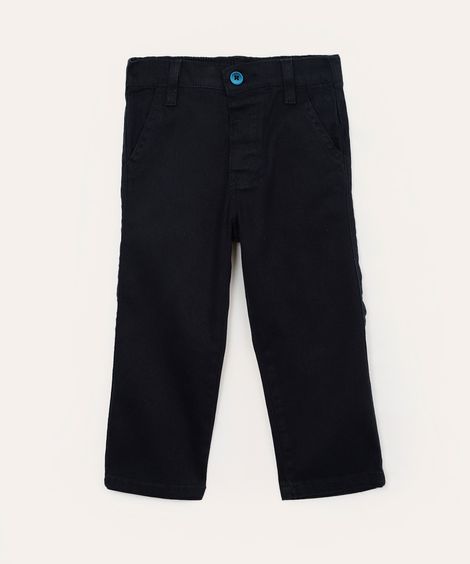 calça de sarja infantil com bolsos azul