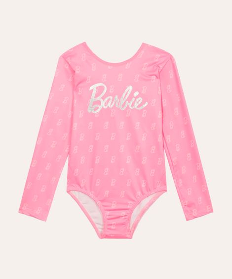 body e saia infantil barbie rosa
