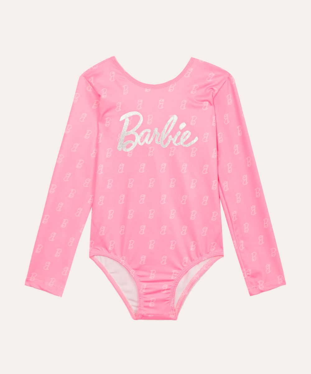 body e saia infantil barbie rosa
