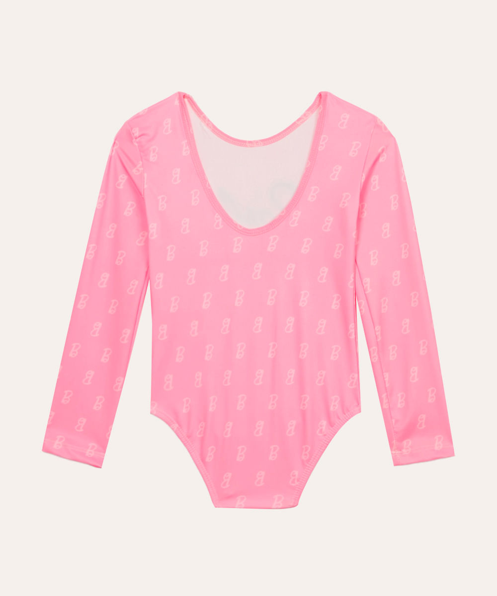 body e saia infantil barbie rosa