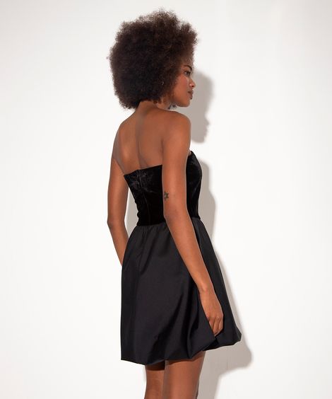 vestido curto balonê mindset preto