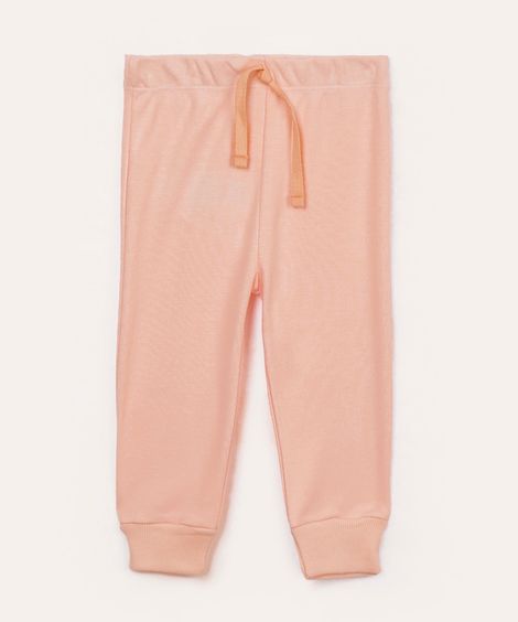calça infantil de algodão básica rosa