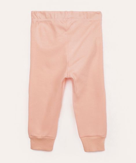 calça infantil de algodão básica rosa