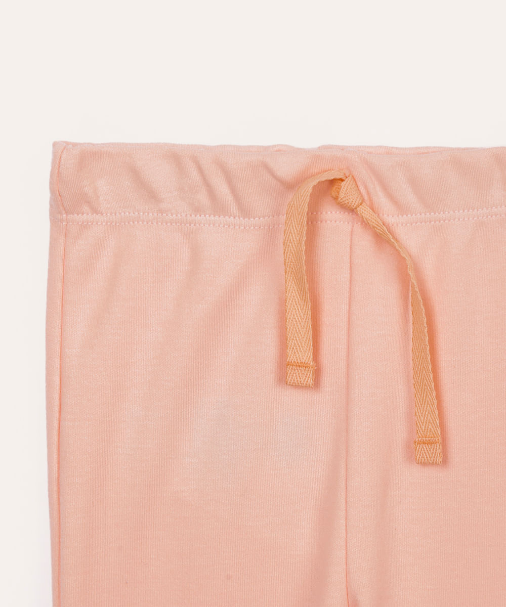 calça infantil de algodão básica rosa