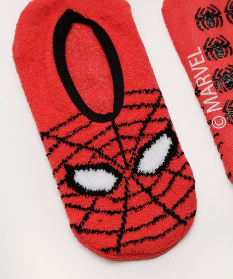 meia sapatilha infantil homem aranha vermelho