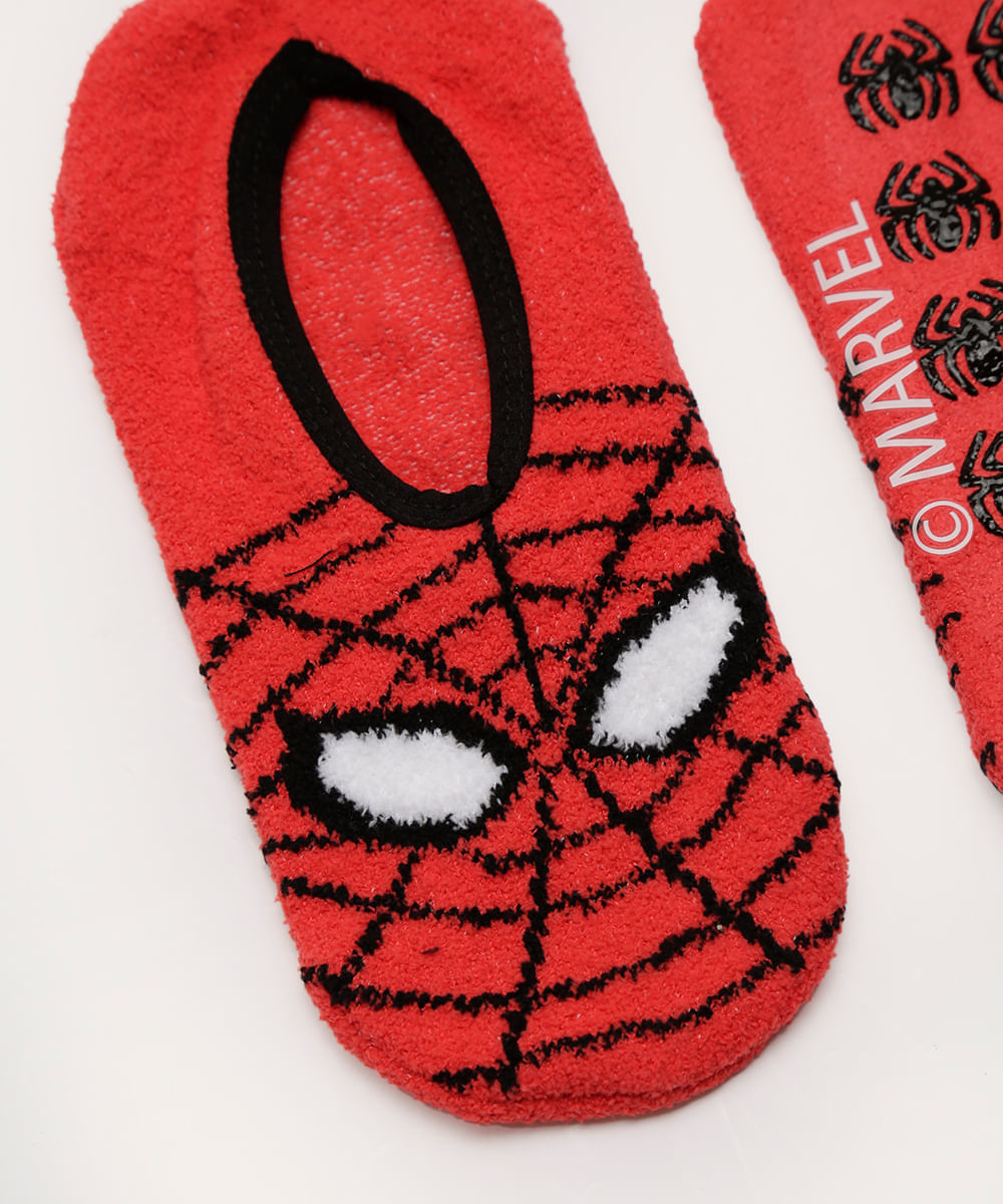 meia sapatilha infantil homem aranha vermelho