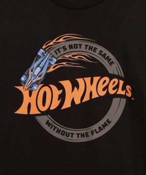 camiseta de algodão infantil hot wheels preto