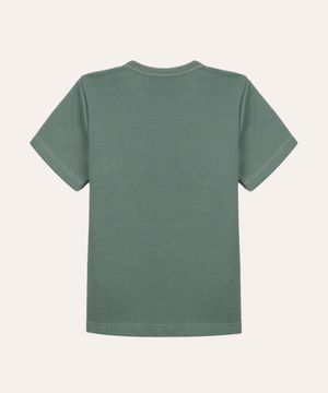 camiseta infantil texturizada com bolso manga curta verde