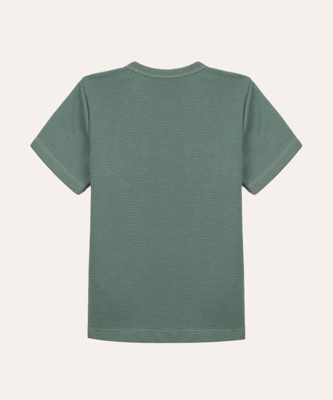 camiseta infantil texturizada com bolso manga curta verde
