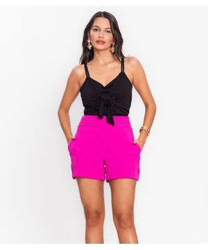 Shorts Feminino Em Crepe Endless Rosa