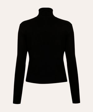 suéter tricot gola alta plus size preto