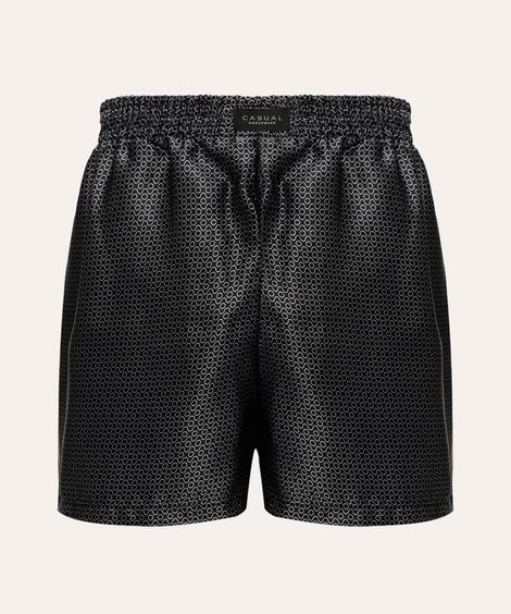 cueca samba canção acetinada geométrica preto