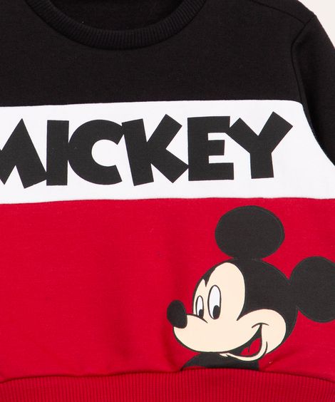 conjunto de moletom infantil mickey manga longa vermelho