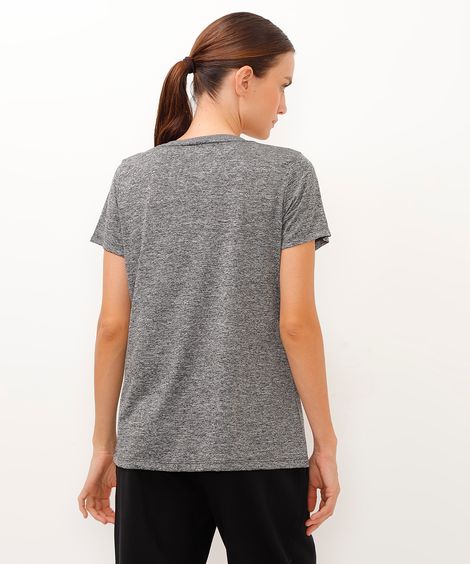 camiseta esportiva básica decote redondo - cinza mescla