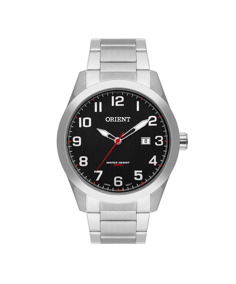 relógio masculino orient analógico calendário mbss1360 p2sx prateado