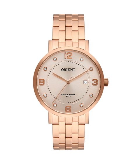 relógio orient analógico FRSS1042 R2RX rosê