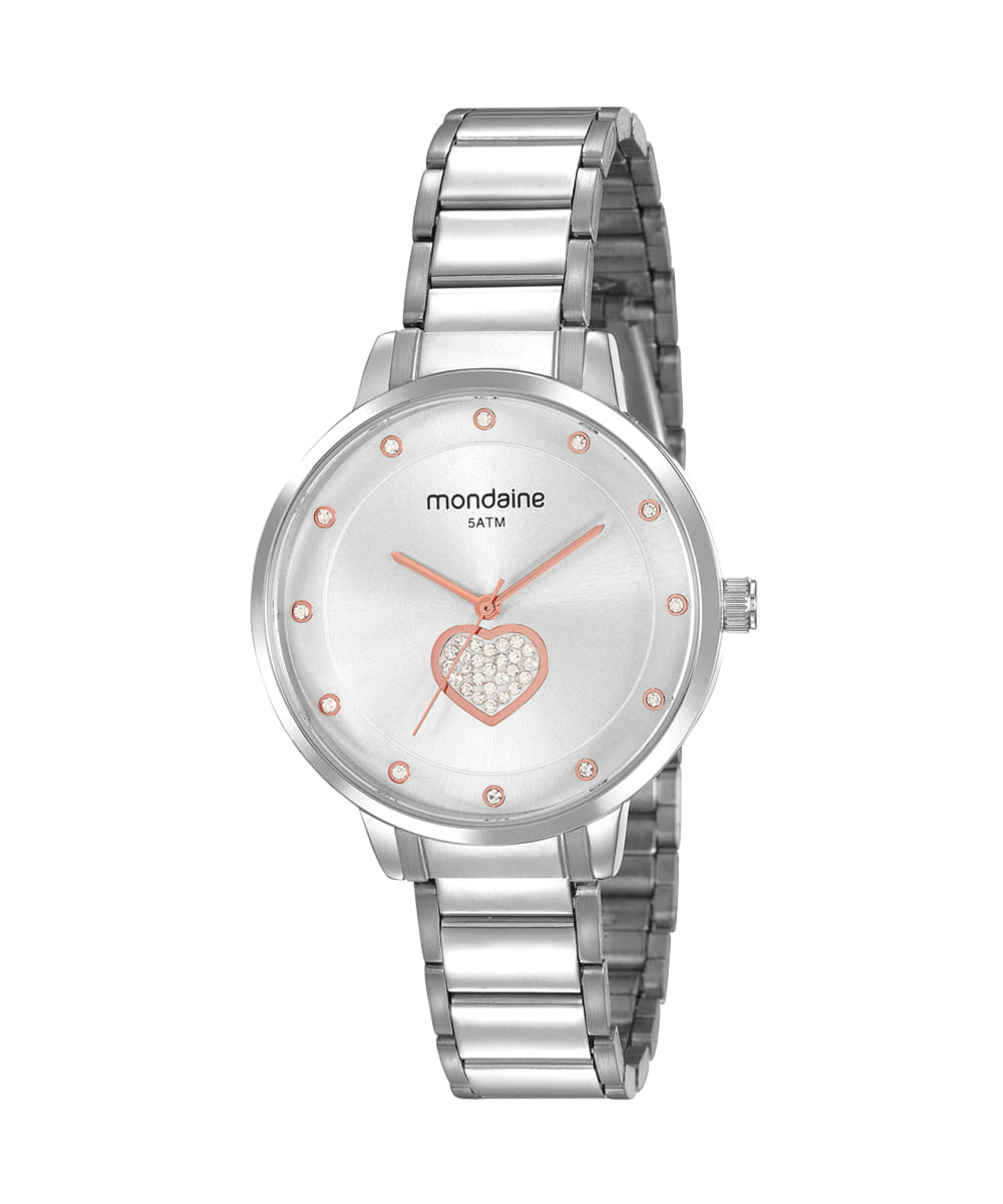 kit mondaine de relógio analógico 53863L0MVNE2KF com pulseira prateada