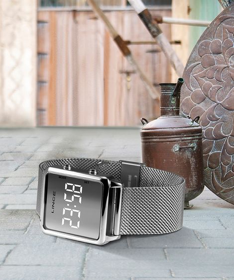 relógio feminino lince digital mdm4619l bxsx prateado