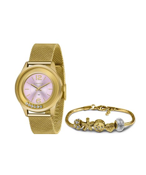 relógio lince analógico LRG4711L KA3FR2KX dourado