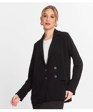 Blazer Feminino Em Linho Endless Preto