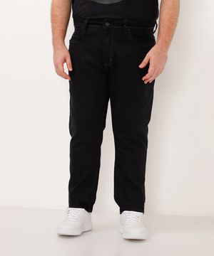 calça jeans slim plus size preta