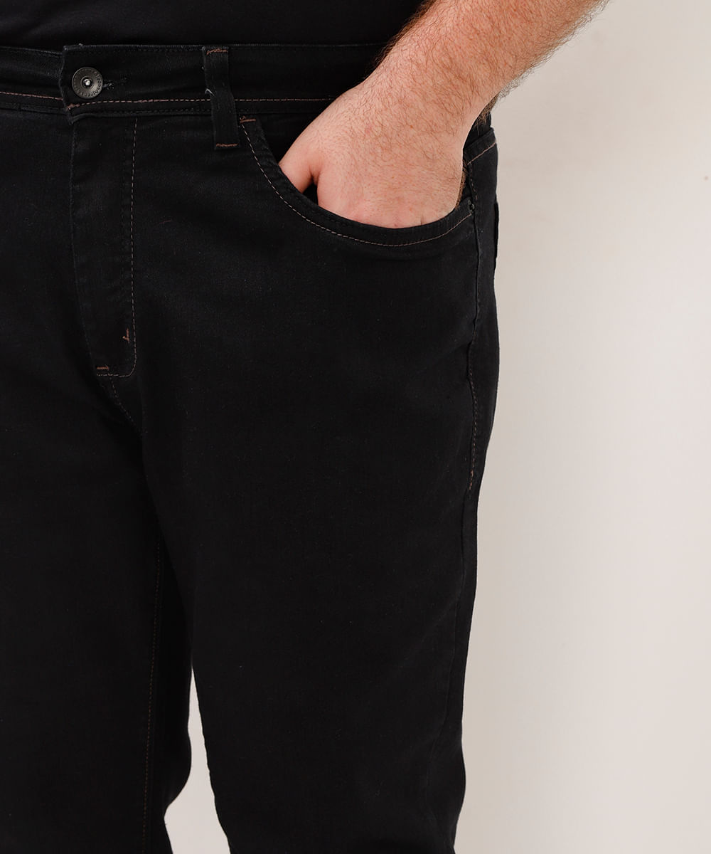 calça jeans slim plus size - black jeans