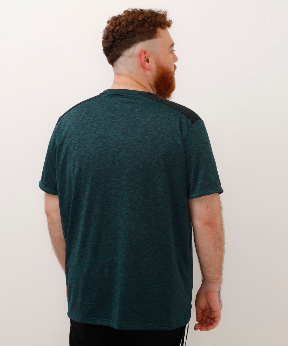 camiseta plus size manga curta esportiva ace preta - petroleo