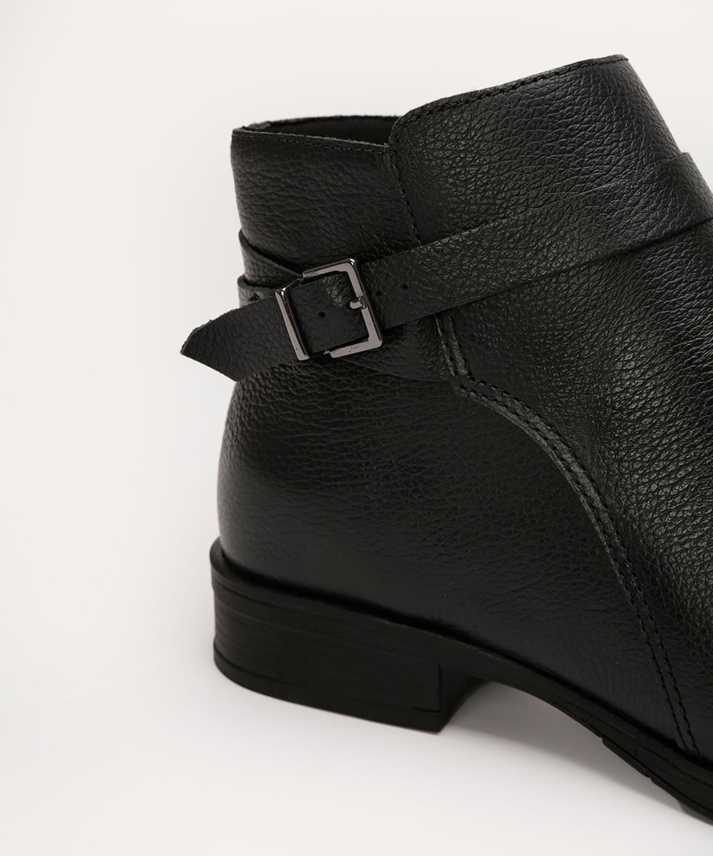 bota cano curto de couro bottero preta