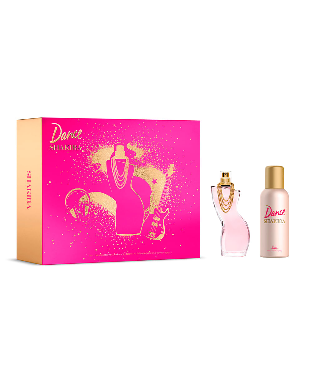 kit shakira dance eau de toilette 80ml e desodorante 24h spray 150ml