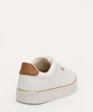 tênis casual flatform com recorte via uno branco