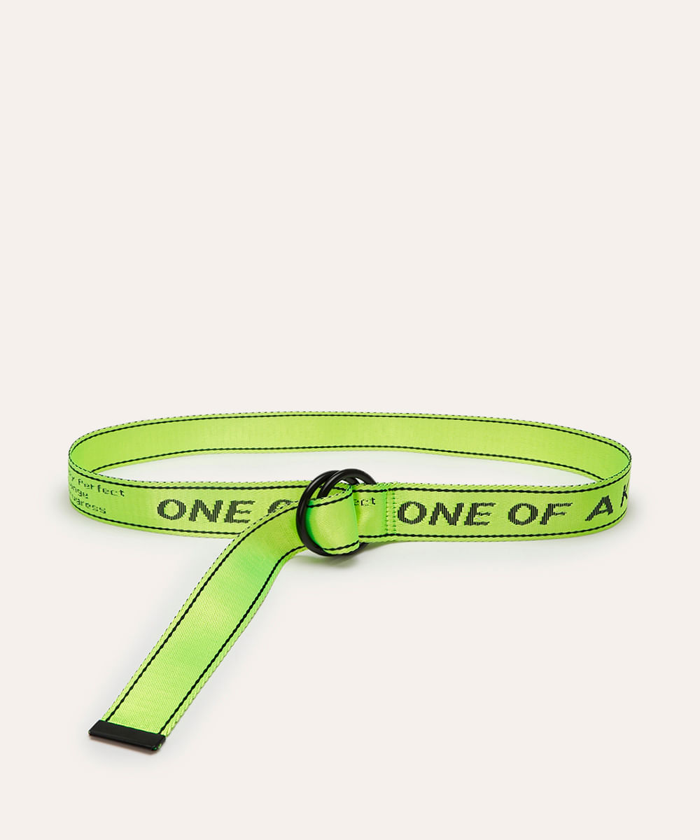 cinto one com fivela de transpasse amarelo
