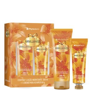 kit presente phytoderm vanilla kiss loção hidratante corporal 200ml e creme de mãos 60g