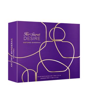 kit banderas her secret desire eau de toilette 80ml e 24h desodorante spray 150ml