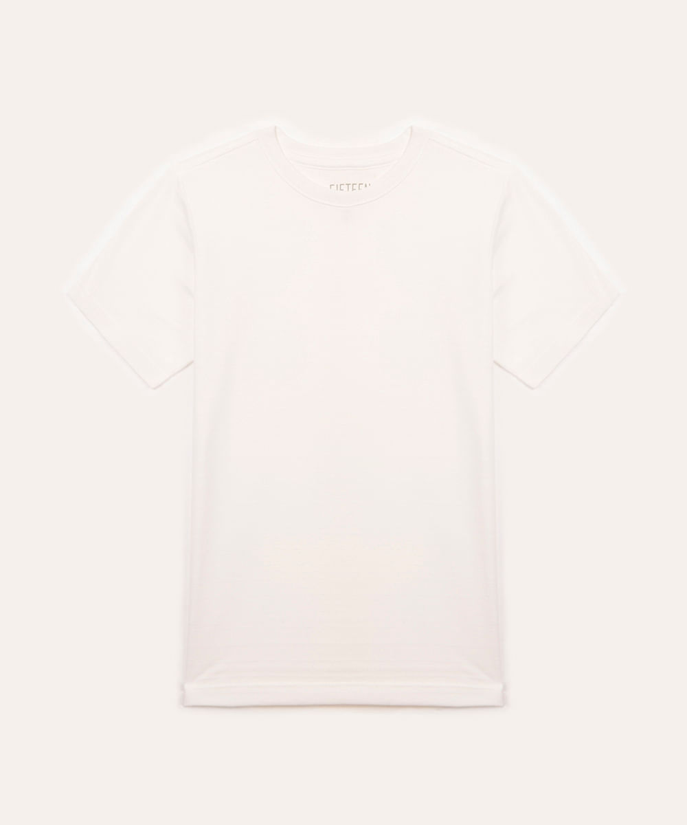 camiseta juvenil manga curta branca