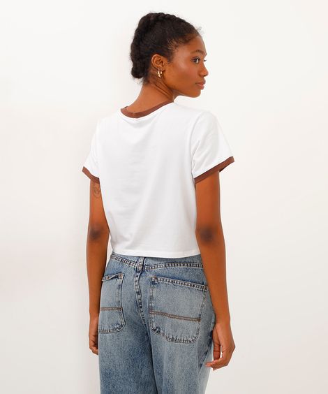 camiseta de algodão peruano baby look wellness off white