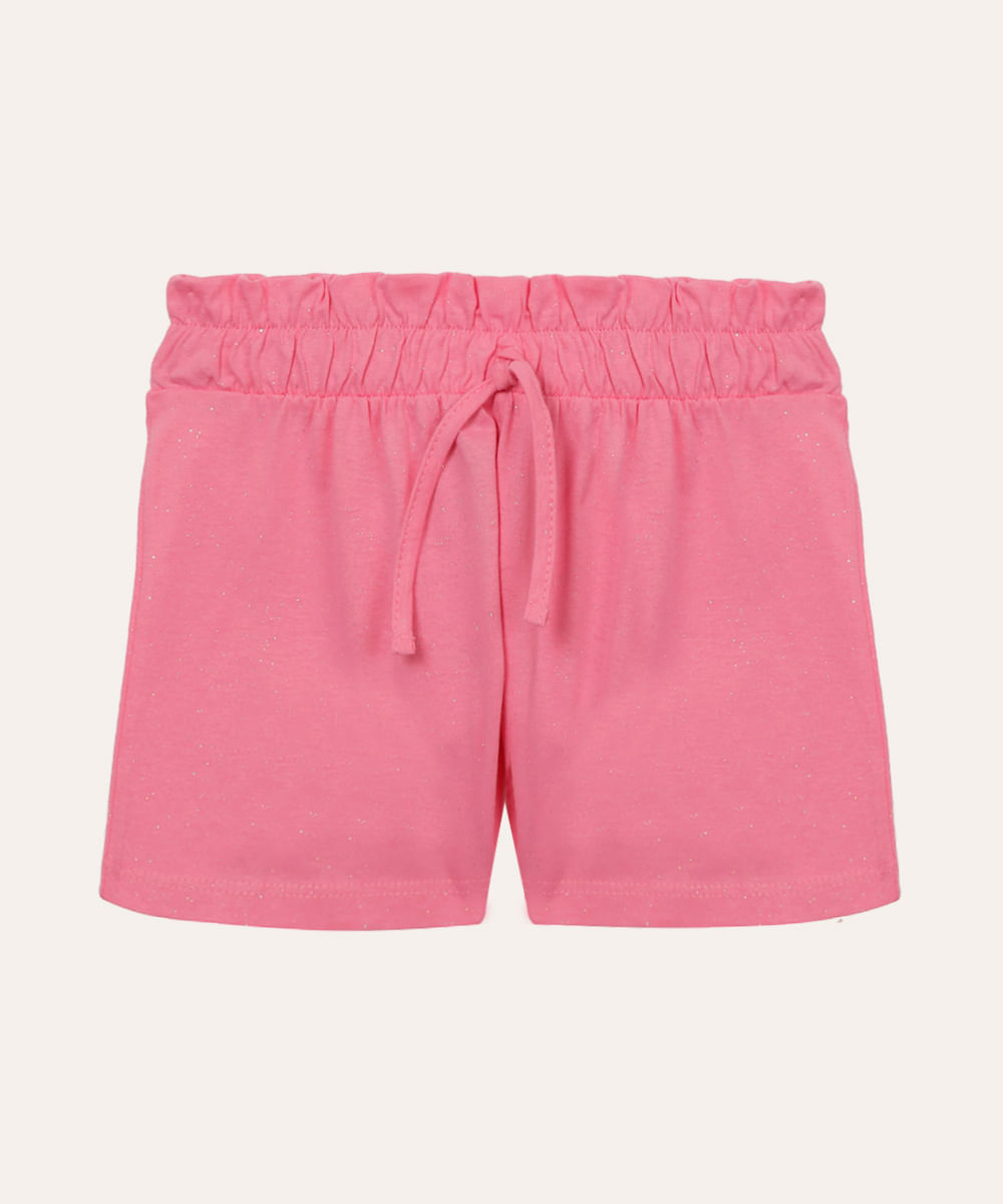 short infantil clochard glitter rosa