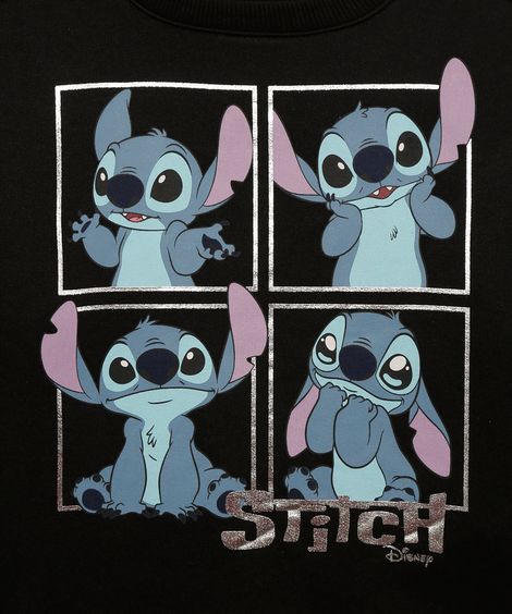 blusão de moletom infantil mood stitch preto