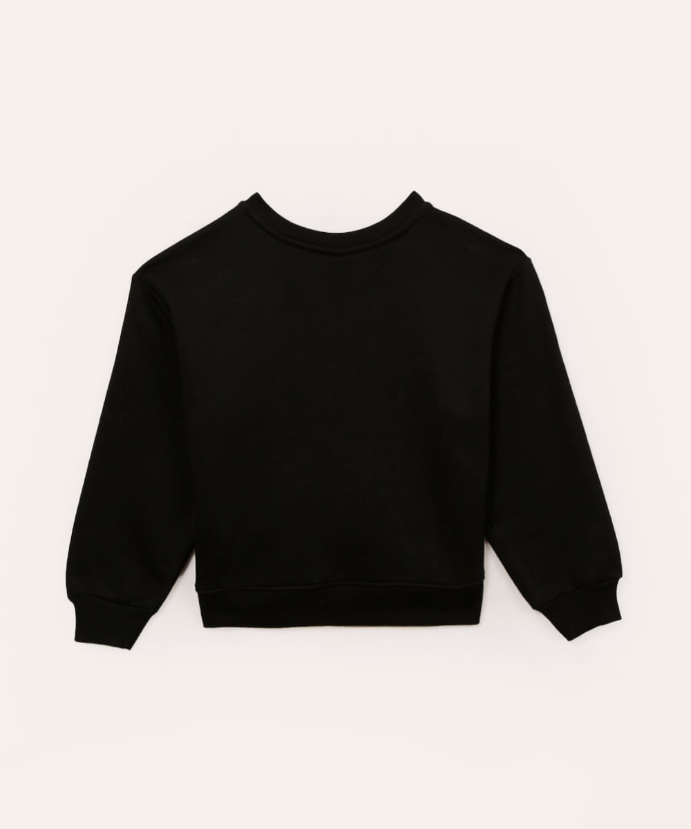 blusão de moletom infantil mood stitch preto