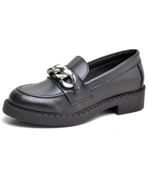 Sapato Mocassim Feminino de Salto DUBUY 1414FG Preto