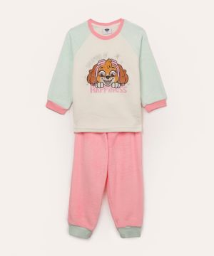 pijama de pelúcia infantil patrulha canina rosa